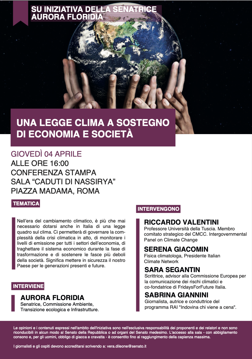 Una legge clima a sostegno di economia e società